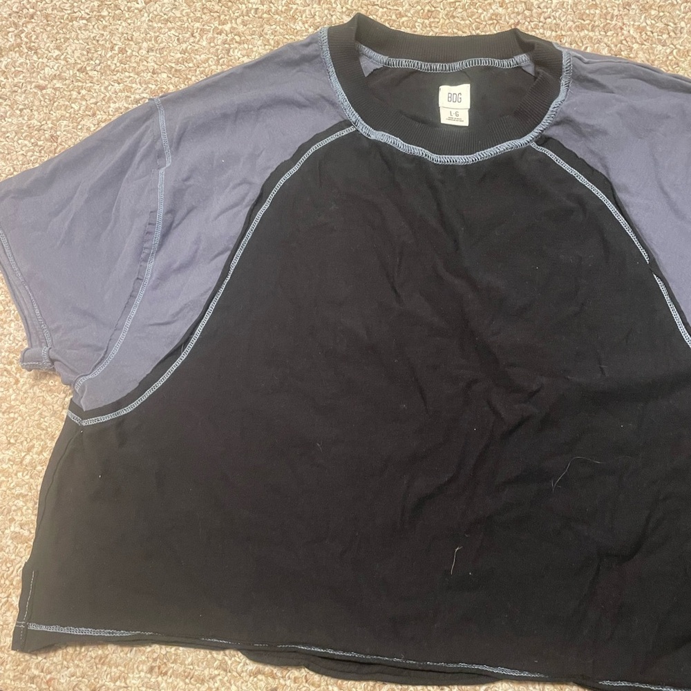Urban Outfitters BDG Colorblock Crop Top Women L Boxy T Shirt Shelby - Picture 5 of 5